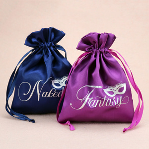 High Quality Luxury Hair Gift Packaging Make up Cosmetic Pouch Custom Drawstring <b>Bag</b> Silk Satin <b>Dust</b> <b>Bag</b> for Wigs Bundles - Product Image 6