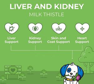 Cardo mariano para <span class=keywords><strong>perros</strong></span> 120 Tabletas masticables Soporte hepático y <span class=keywords><strong>renal</strong></span> para <span class=keywords><strong>perros</strong></span> Soporte hepático con desintoxicación de EPA y DHA para <span class=keywords><strong>perros</strong></span> - Product Image 4