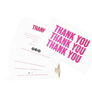 Cetak Logo kustom bisnis desain penuh warna terima kasih kartu ucapan kertas Kraft untuk promosi dan pesan terima kasih - Product Image 1