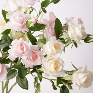 Ventes en gros de fleurs artificielles en latex, roses artificielles, roses de <span class=keywords><strong>jardin</strong></span> multi-têtes, toucher réaliste, hydratées, pour mariage et fête - Product Image 5