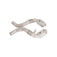 Knalpot Racing Downpipe Baja Tahan Karat untuk BMW F85 X5M X6M 4.4T Sistem Knalpot Mobil