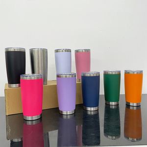 แก้วสแตนเลสสตีลสองชั้นสุญญากาศขนาด 20 ออนซ์ สีสันสดใส เคลือบผง พร้อมฝาเลื่อนสำหรับสลักเลเซอร์ - Product Image 3