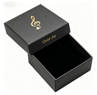 Boîte à bijoux carrée mate de luxe, impression à chaud personnalisée, différents motifs, boîte cadeau en papier vide à deux pièces