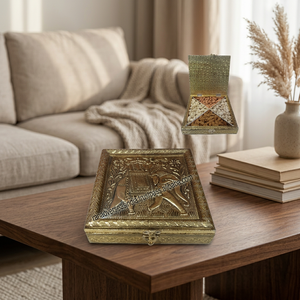 Boîte à fruits secs en bois écologique de haute qualité, style artisanal, avec motif d'éléphant en relief, pour noix, chocolats, cadeau pour le festival Diwali - Product Image 2