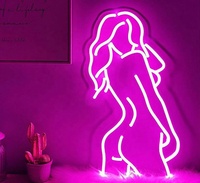 Enseigne néon personnalisée pour femme avec support acrylique pour décoration murale, publicité, animation, LED silicone rose basse consommation Genilight GLT-FNS8