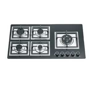 Keon fabbrica elettrodomestico cucina <span class=keywords><strong>incasso</strong></span> vetro temperato nero 5 fuochi grande potenza stufa <span class=keywords><strong>a</strong></span> <span class=keywords><strong>Gas</strong></span> - Product Image 1