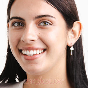 Biojoux Marque BJT283 - Itala 11mm Pendentif 19mm Boucles D'oreilles En Métal En Acier Inoxydable Petites Boucles D'oreilles Goujons Couleur Argent - Product Image 5