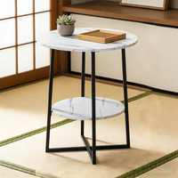 Étagère de rangement à double niveau, table basse, table d'appoint, table basse simple, table d'extrémité