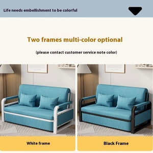 Canapé-<span class=keywords><strong>lit</strong></span> simple intégré double usage, rétractable et pliable, pour petit appartement, balcon, en tissu, avec fonctions d'assise, de couchage et de rangement - Product Image 5