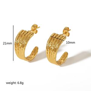 Cuff Earrings Zinc Alloy Gold Silver Plated Geometric Design Fashionable <b>Statement</b> Earrings For Women Jewelry Accessories - Product Image 5