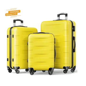 יצרן מזוודות 3 חתיכות מזוודות להגדיר abs שקית עגלה עם תיק נסיעות מסוגנן luggagages