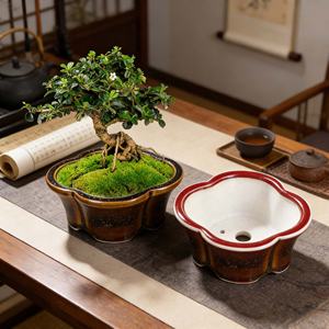 Purple Clay Ceramic Flower Pots Tabletop Small Pots Succulent <b>Personalized</b> Mini Fuchsia Pots <b>Sweet</b> Flag Bonsai Pots Flowers Vase - Product Image 6