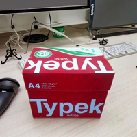 Papier A4 Typek 80 g/m² en pâte de bois vierge 100 % industrielle, blanc pur, 96 % de luminosité, lisse, sans double alimentation, ne se plie pas
