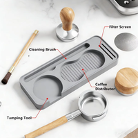Tapis de Tamper à Café Carré en Silicone Moderne Antidérapant Écologique, Tapis pour Poudre de Café, Tapis pour Machine à Expresso, Plateau de Rangement pour la Maison