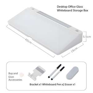 Escritorio portátil para el hogar y la Oficina, pizarra blanca de vidrio de borrado en seco, accesorio de escritorio, organizador de almacenamiento de bolígrafos - Product Image 5