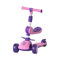 Pont antidérapant à hauteur réglable Scooter pour enfants Jouet enfant de croisière debout avec lumières de roue clignotantes pour garçons filles âgés de 2 à 6 ans