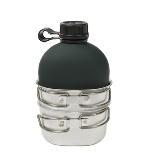 Outdoor Camping Task Tactical Aluminum Food Container Mess <b>Tin</b> Water Drinking Aluminum <b>Mugs</b> Bottle Canteen 3 PCS KIT - Product Image 1