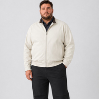 Chaqueta Bomber para Hombre, Cuello Alto, Cierre Completo, Puños Acanalados, Estilo Sólido, Simple, Vintage, Casual, Tallas Grandes y Extra Grandes, 6XL 7XL