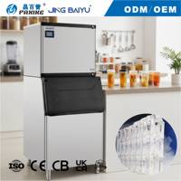 Machine à glaçons semi-carrés 318 kg, refroidie par eau, en acier inoxydable, pour usage alimentaire, idéale pour les cafés et les salons de thé