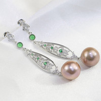 FEIRUN 10-11mm edison baroque 3 couleurs naturel perle d'eau douce lustre clou boucle d'oreille