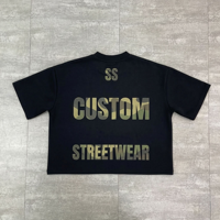 T-shirts personnalisés pour hommes, style streetwear, décontractés, tricotés, respirants, à col ras du cou, coupe ample et courte, en tissu épais, imprimés, pour le sport d'été