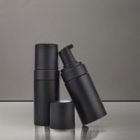 Stock d'usine 43mm 100ml 150ml pompe à mousse en plastique noir mat sur bouteille en mousse nettoyant pour le visage cils shampooing bouteille en plastique