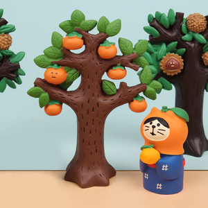 Japanese Style Orange Cat Figurine Resin Handmade Craft Ornament Tabletop Decor Indoor Use All Seasons - Product Image 1