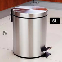 Moderner Runder Trittmülleimer Weiß Edelstahl Pedal-Abfalleimer mit Soft-Close-Deckel Stilvoller Abfallbehälter für Küche & Wohnzimmer