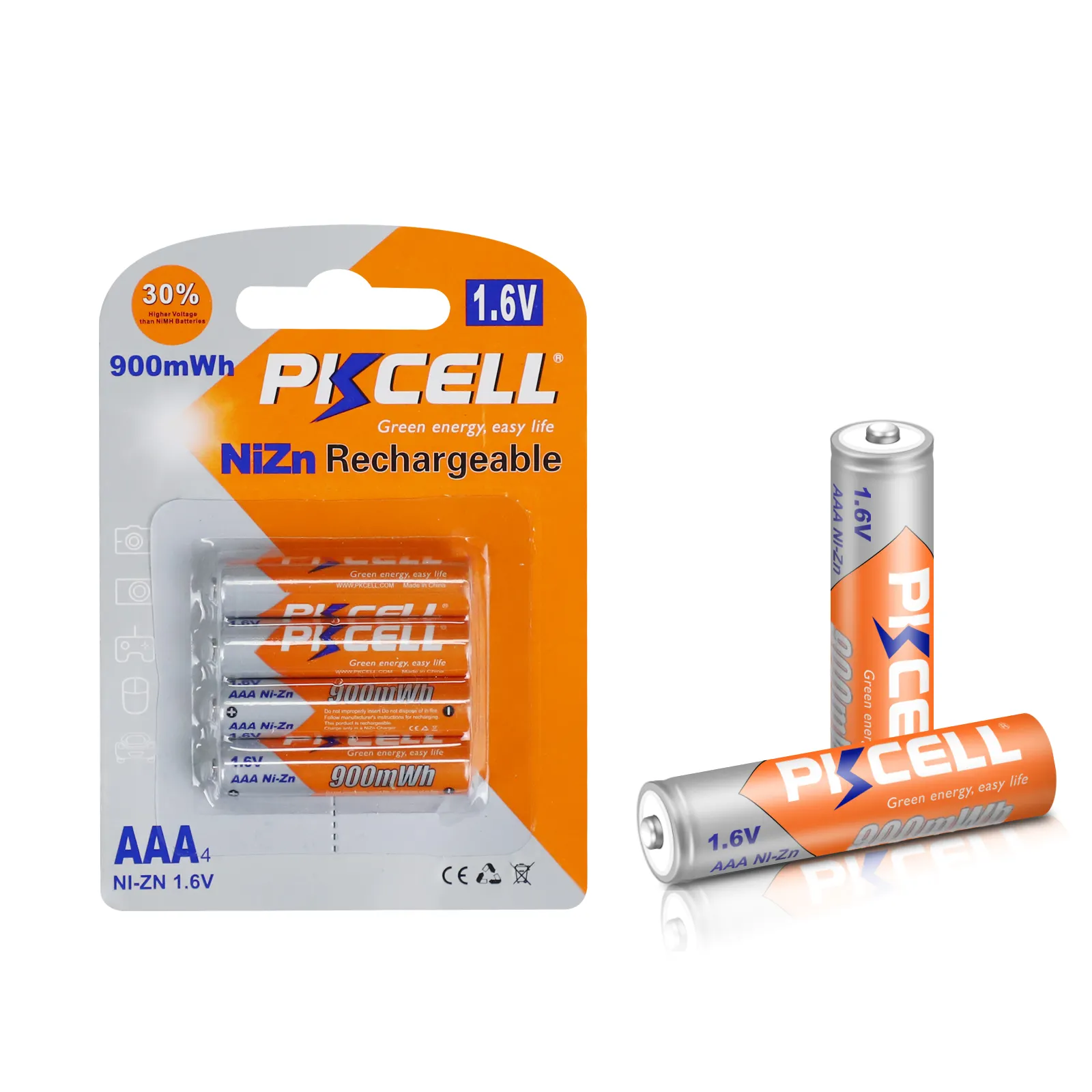 PKCELL — batterie Nizn, 1.6v, 10 000 tr/min, Nickel-Zinc, qualité AAA, Rechargeable, nouveauté
