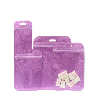 Sac d'emballage laser transparent, pochette colorée, sacs à fermeture éclair scintillants pour bijoux