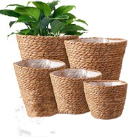 Logo personnalisé jonc de mer jardinière panier tissé à la main plante Pots de fleurs couverture avec doublures en plastique jonc de mer plante Pot panier