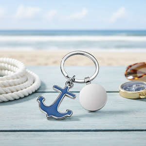 Portachiavi Personalizzato con Ancora Blu in Metallo, Prodotto con Logo Personalizzato - Product Image 3