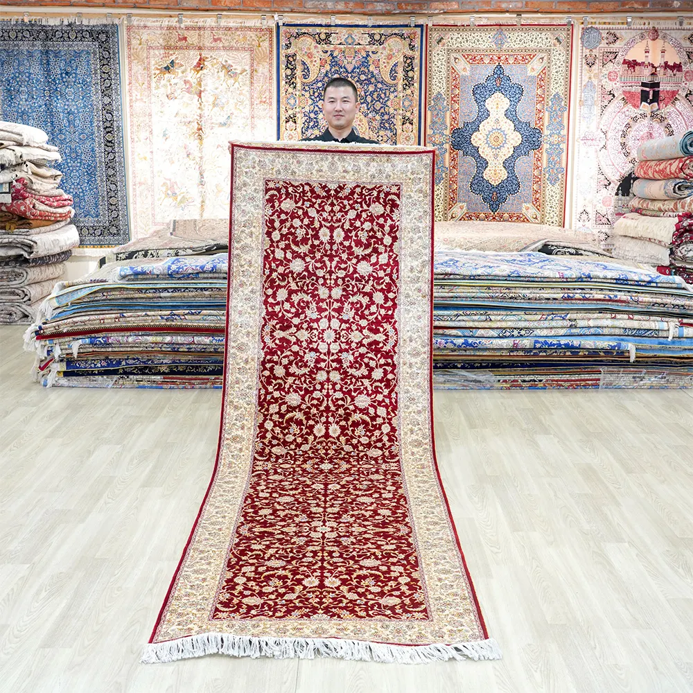 3x10ft 100% karpet polos Maroko Afghan buatan tangan Turki Promosi Modern daftar doa karpet sutra