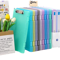 Porte-documents A4 transparent personnalisé avec rangement et espace pour signature, en PP