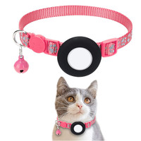 Collier Réfléchissant pour Chat et Chien avec Boucle de Sécurité et Support Étanche pour AirTag, Compatible Apple AirTag