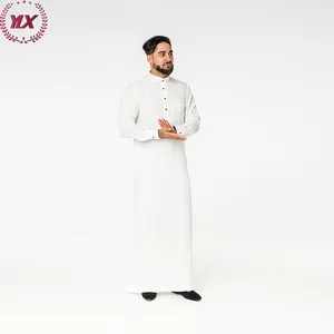 White Haramain Arab Vietnam Omani Men's Manufacturing 2023 Fashion Fabric Men Muslim Thobe