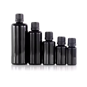 Eyedropper chai thủy tinh màu đen Mỹ phẩm bạc ủi chuyên nghiệp đóng gói Vòng Áp lực bơm chất chai - Product Image 5