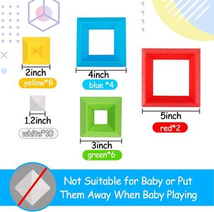 Mjf 30 pcs kim tự tháp xếp chồng Đồ chơi khối xây dựng <span class=keywords><strong>3D</strong></span> Câu Đố trêu ghẹo não cho trẻ em Montessori đồ chơi xếp chồng khối mầm non đồ chơi - Product Image 4