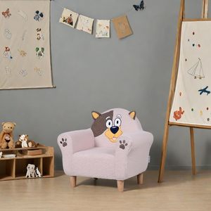 Canapé pour enfants AFBKSS&BB avec motifs animaux brodés, fauteuil pour tout-petits, base en bois, chaise simple pour enfants pour garçons - Product Image 2