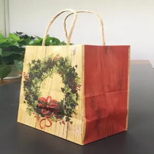 Guang dong factory make in China recycle popular high quality cheap price durable wholesale paper gift Christmas bag