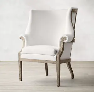 2021 Hot Sell Moderner Stil Sessel aus massivem Eichenholz mit Kissen JULES WINGBACK CHAIR
