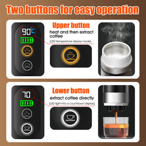 Machine à café à capsules semi-automatique en acier inoxydable auto-chauffante 20 bars, portable, rechargeable, avec écran LED - Product Image 2