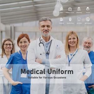 ชุดสครับคอปกกลมแบบยูนิเซ็กซ์สำหรับโรงพยาบาล ผลิตจากผ้าผสมโพลีเอสเตอร์/เรยอน/สแปนเด็กซ์ ยืดหยุ่นได้ รับบริการ OEM - Product Image 2
