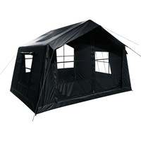 Tente de camping gonflable à montage rapide, colonne d'air en PVC, Oxford 420D noir, protection solaire, imperméable, 3 saisons, grand espace, 3-4 personnes