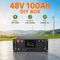 Kotak Baterai LiFePO4 48V 100Ah yang Dapat Ditumpuk, Rak 4U DIY, Casing Kosong, Opsional JK BMS V19 LCD 16S 5Kwh, Penyimpanan Energi Surya Rumah Tangga