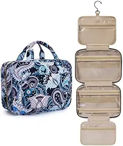 Bolsa de viagem com gancho para maquiagem e cosméticos, bolsa de higiene pessoal resistente à água, organizador de viagem
