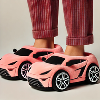 Pantoufles de voiture en peluche personnalisées unisexe, style dessin animé, pantoufles d'intérieur, nouveau design, super douces, confortables pour la maison