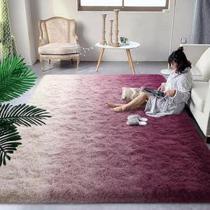 Tapis d'intérieur moderne 4x6 à poils longs, doux et moelleux, en peluche teintée à la machine, adapté aux animaux de compagnie pour les enfants et la chambre à coucher. - Product Image 2