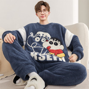 Pigiama caldo caldo in pile di corallo <span class=keywords><strong>da</strong></span> <span class=keywords><strong>uomo</strong></span> invernale 90 Batch - Product Image 3