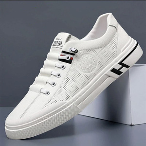 Nuevo Estilo de Zapatos Deportivos Transpirables de Cuero Genuino con Relieve, Modernos y Multiusos para Hombre, para Primavera, Verano y Otoño - Product Image 1